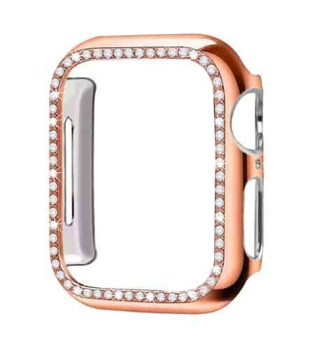 KD Cover with Bling Crystal Diamonds PC Protective Frame 40mm Apple Watch  Rose Gold