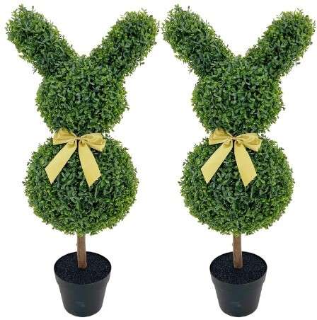 Artificial Rabbit Shaped Topiary Tree set of 2