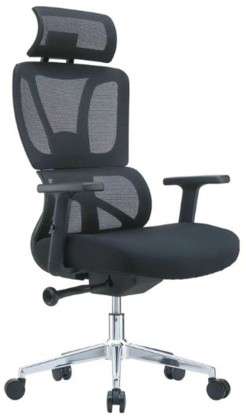 Designer Concepts Alodius Office Chair With Headrest-Black Office Adjustable Arm Chair