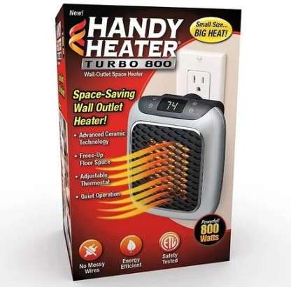 800w Handy Electric Heater -Portable Fan Heater Suitable for Bedroom