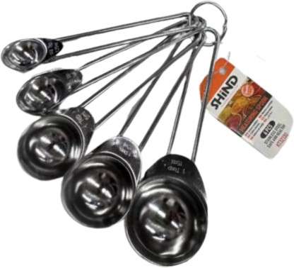 Shind KT32130 Stainless Steel Kitchen Measuring Spoon 6pcs Stainless Steel Measuring Spoon Set  (Pac