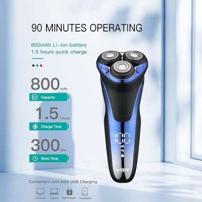 VGR V306 Electrical Mens Beard Trimmer - Waterproof & Rechargeable