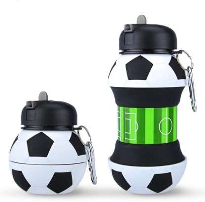 Football Shaped Folding Silicone Water Bottle