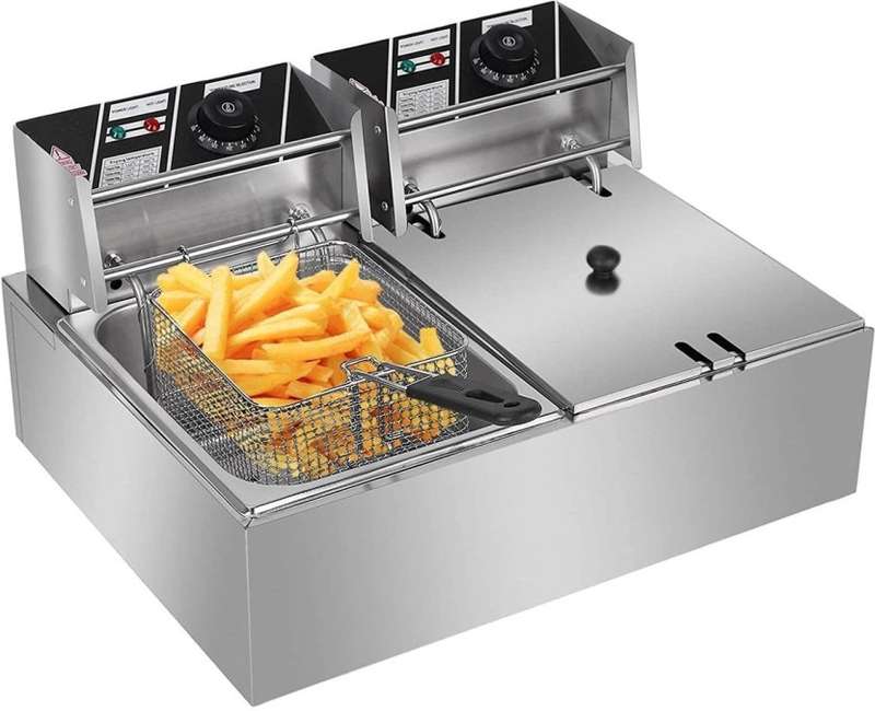 6L + 6L Double Pan Deep Fryer Air Fryer  (12 L)
