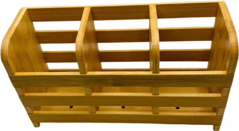 Wood Utensil Kitchen Rack  (Brown)