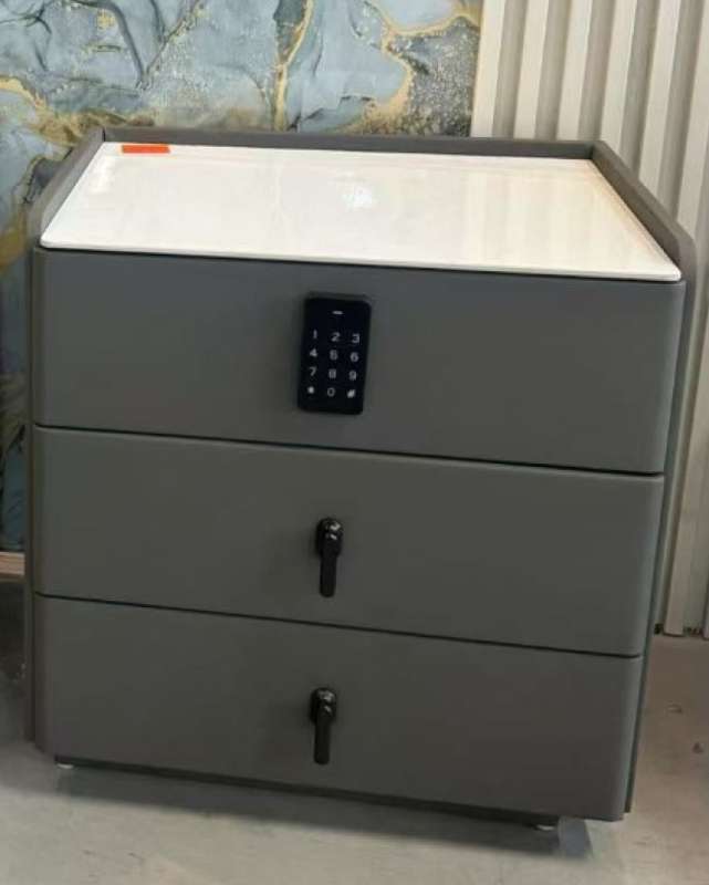 End Side Table 2 Drawer and 1 Security Locker