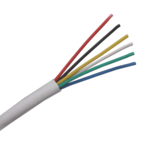 6C ROUND TEL/COM 0.5 WHITE SOLID CABLE - OPEN 06CORET