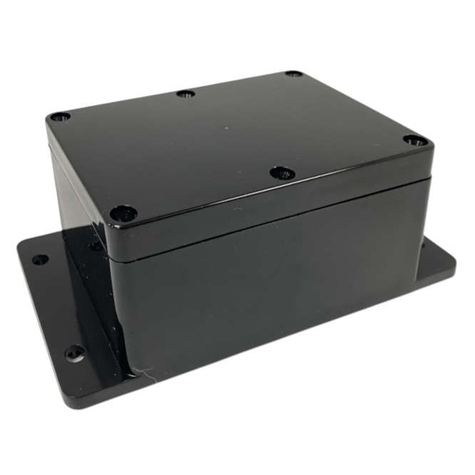 IP65 ABS ENCLOSURE 120x80x64mm BLK FLANGED 11-18 BLACK