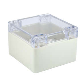 ABS ENCLOSURE MOLDED IP65 83x81x56 GREY+CLEAR LID 11-88T