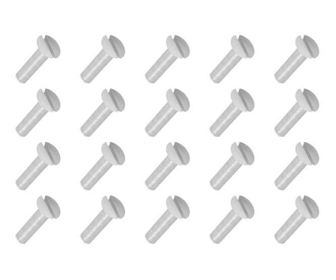 NYLON SCREW NATURAL SLOTTED COUNTER M3x20mm- 1K/BAG 119040016