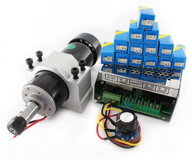 0.5KW AIR COOLED SPINDLE KIT W/COLLET SET 0.5KW 0-12.000 RPM