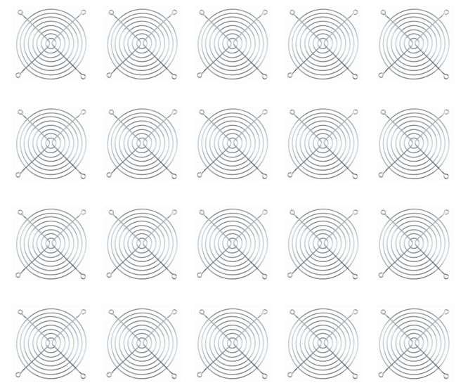 CHROME METAL FINGER GUARD FOR 120mm FAN - 500/BOX 170618