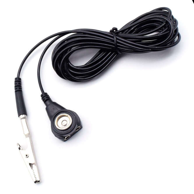 EARTHING LEAD / CABLE BLACK L=2.4m SNAP=10mm 181463