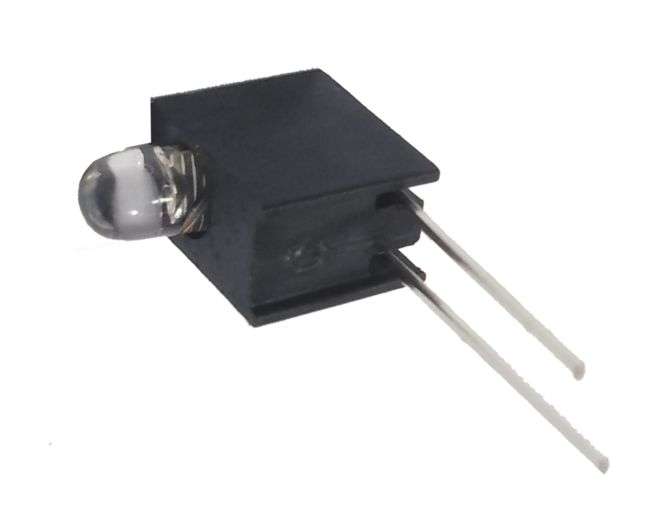 CLEAR BLUE 3mm LED IN R/A BLACK HOLDER 190780