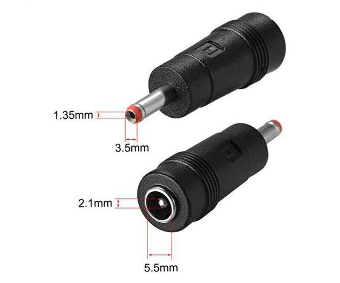 ADAPTER DC 2.1mm PLUG TO 1.35mm SOCKET RED RING DC2.1-DC1.35