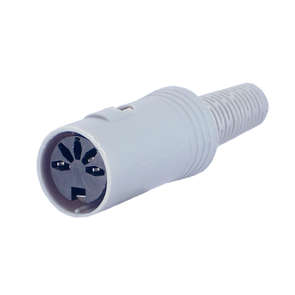 SOCKET DIN 5W 180 DEG W/SLEEVE GREY K3690C-270D
