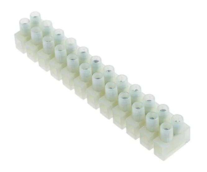 STRIP CONNECTOR 12W 3A FEED THROUGH WHITE 230 CONNECTOR