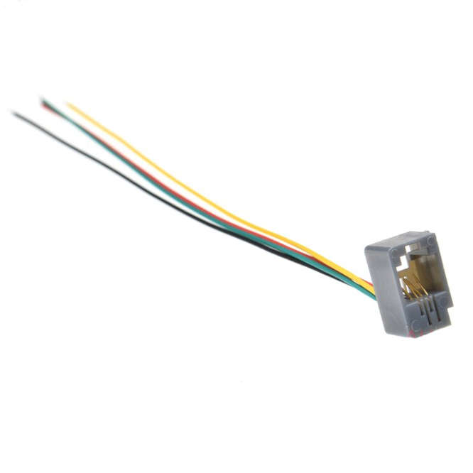 RJ9 MODULAR SOCKET 4P4C OPEN END WIRE 4W4PWE