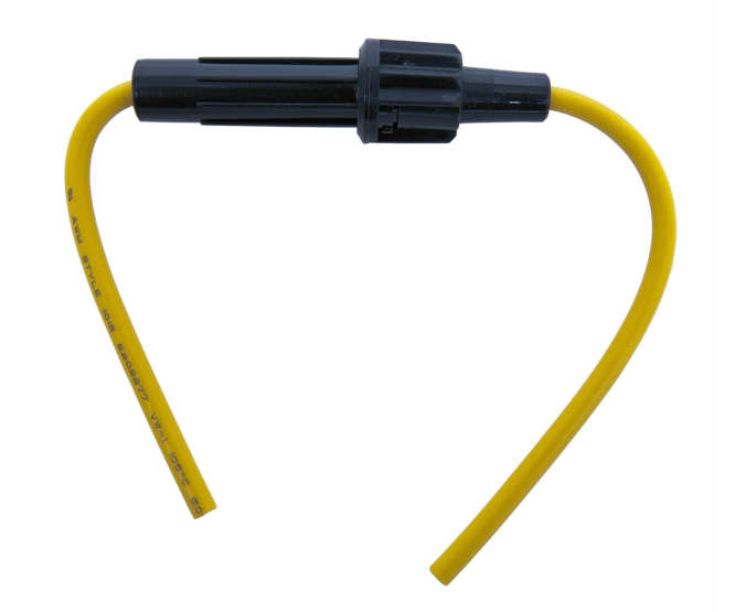 5x20mm IN-LINE FUSE HOLDER BLACK BAYONET TYPE 520-R3-48-YL