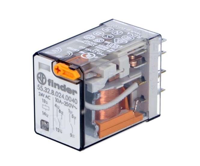 RELAY DPDT 10A 24VAC RECT 8PLU 55.32.8.024.0040