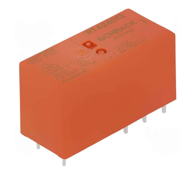 RELAY DPDT 8A 12VDC RECT 8PCB 6-1393243-3 / RT424012
