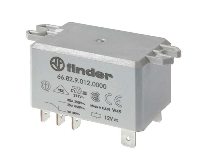 RELAY DPDT 30A 12VAC RECT FLANGE 66.82.8.012.0000