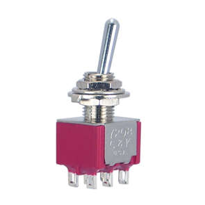 MINI TOGGLE SWITCH DPDT (ON)-ON, MOM SOL 7208SYZQ
