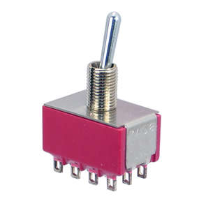 MINI TOGGLE SWITCH 4PDT ON-(ON) SOLDER 7408SYZQ