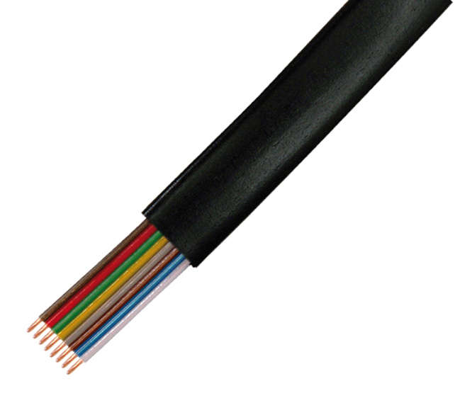 8C FLAT MODULAR CABLE BLACK - DEBULK AWG26-8B