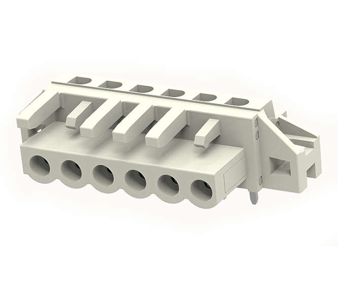 TERMINAL BLOCK SOCKET R/A IN-LINE 6 PIN 5.0 PLUGGABLE 8EDGAM-5.0-06P-11-01AH