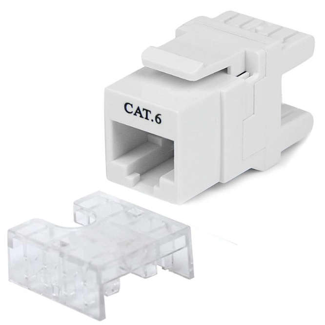 RJ45 KEYSTONE CAT6 SOCKET HORIZONTAL WHITE 8W8PKC6W