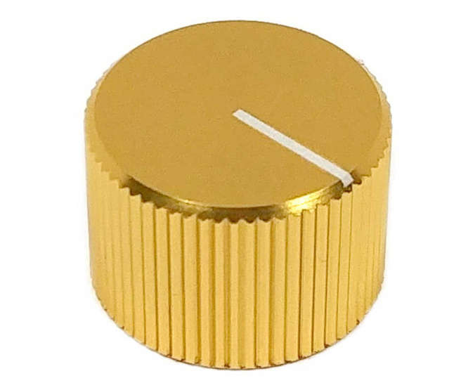 METAL KNOB OD=15mm H=12.5 FOR 6.35mm DIA SHAFT GOLD - 50/BOX A-1512-GOLD