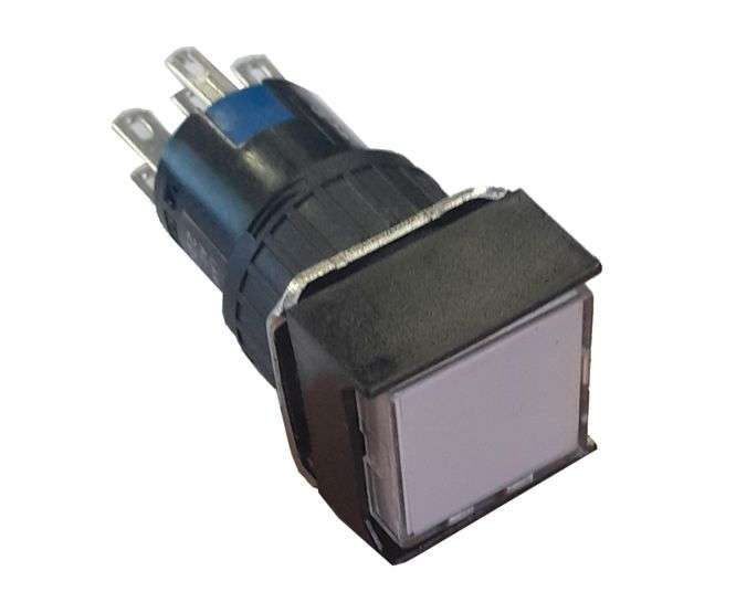 16mm MOM PUSH BUTT 2NO&2NC SQU 220VAC WHITE A16-22SF-N-W220V