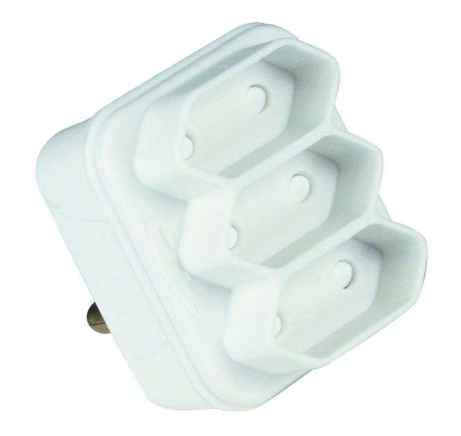 ADAPTOR 3 X 2 PIN WHITE A416