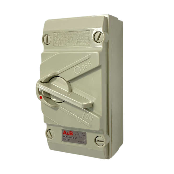 LOAD BREAK SWITCH 63A 3P 440VAC IP66 ENCL.LOCKABLE ISOLATOR ABIS363