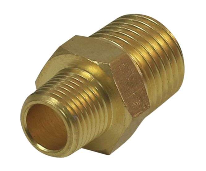PNEUMATIC THREAD COUPLER BRASS NIPPLE 1/8-1/4 MALE-MALE ACOUPF-005