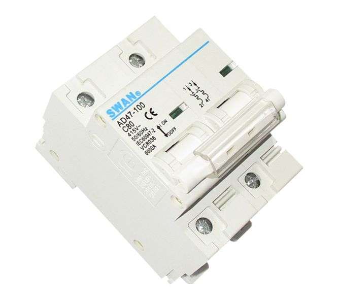 CIRCUIT BREAKER 6KA C CURVE 2P 80A AD47-1 6280