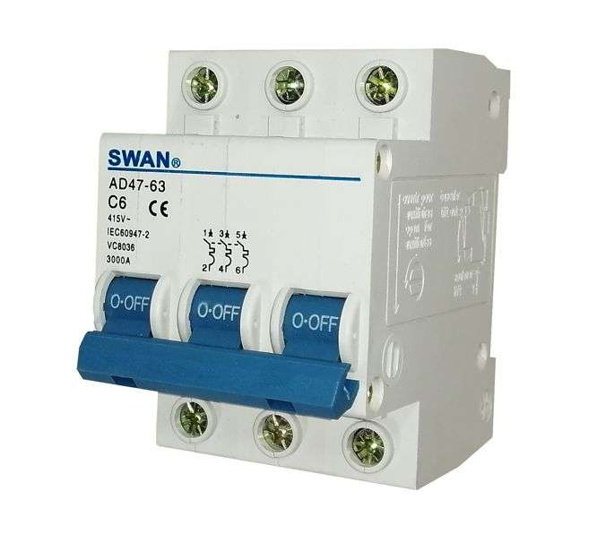 CIRCUIT BREAKER 3KA C CURVE 3P 6A CB-AD47-3306