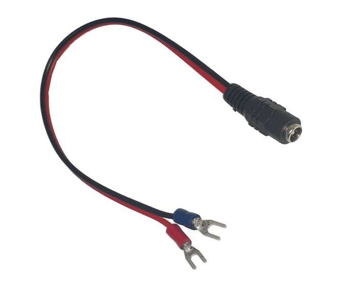 300mm ADAPTOR LEAD DC PLUG 2.1mm - 3.2mm FORK TERM TBA