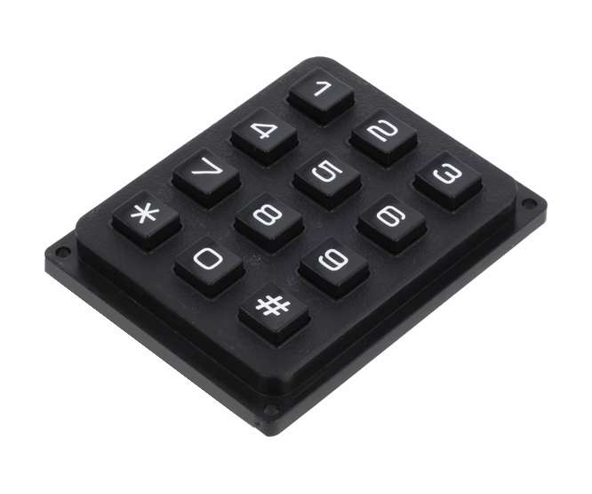 KEYPAD 4x3 0-9, *,# PCB PIN AK-304-FM-N-BBW