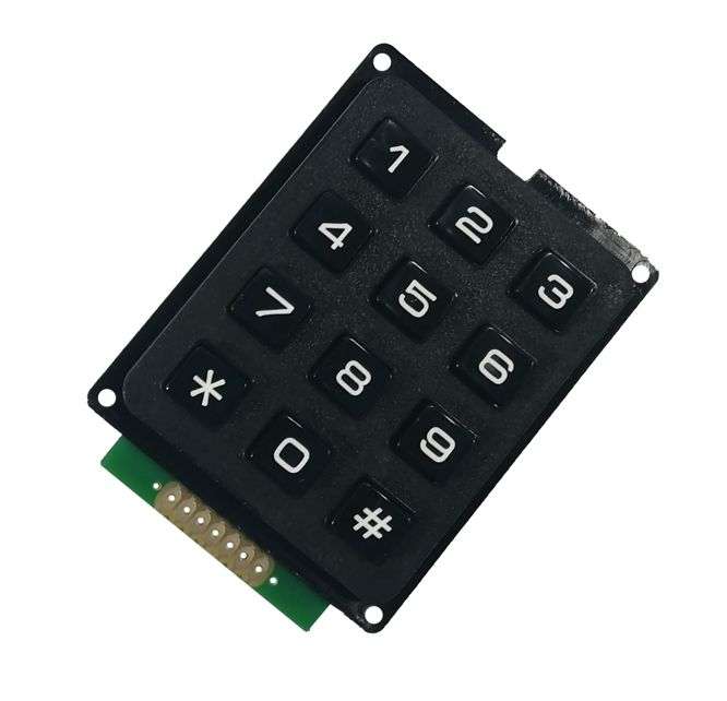 KEYPAD 4x3 0-9, *,# SOLDER AK-304-N-BBW