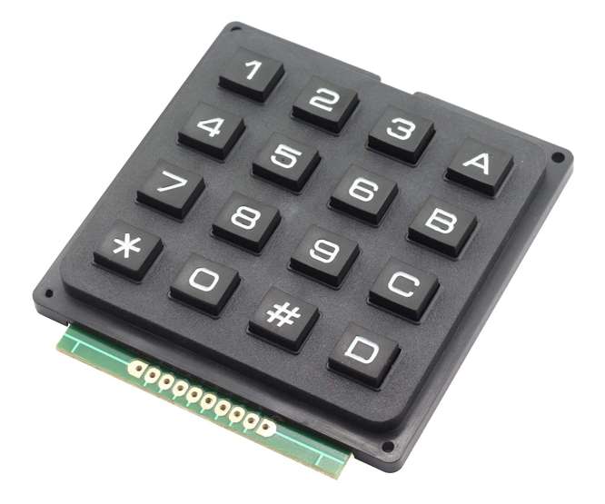 KEYPAD 4x4 0-9, A-D, *,# AK-1604-N-BBW