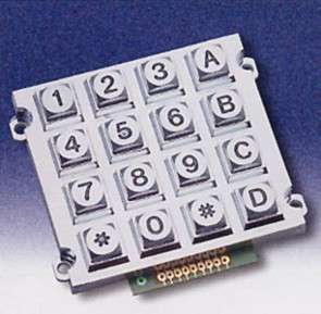 KEYPAD METAL 4x4 WATERPROOF AK1607-N-SSB-WP-MM