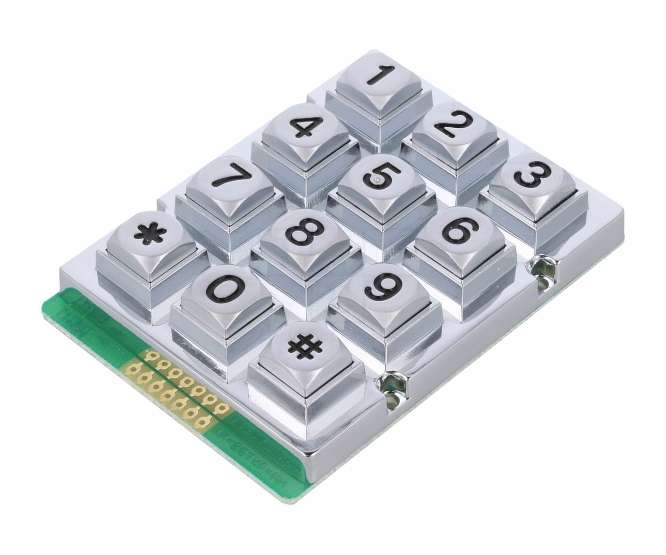 KEYPAD 4x3,*,# METAL W/PROOF AK-207-N-SSB-WP-MM