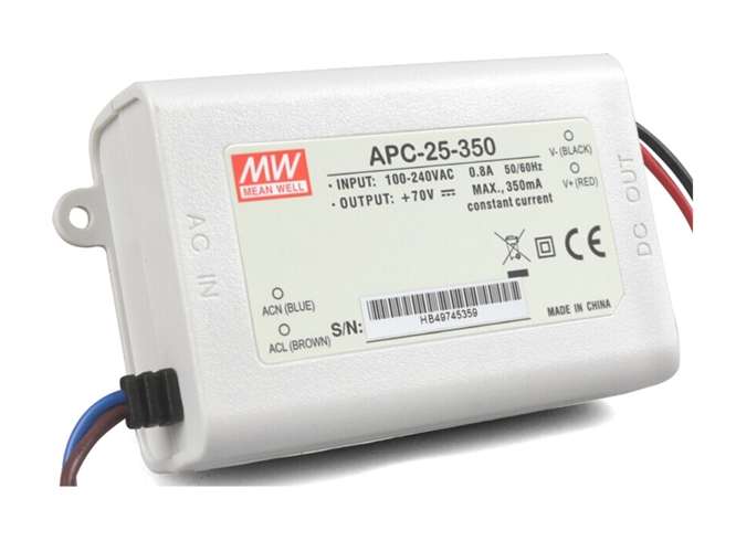 POWER SUPPLY ENC LED C.C. I=220 O=25-70V 350mA APC-25-350