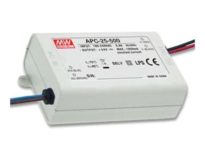 POWER SUPPLY ENCL. LED DRIVER I=220 O=15-50VDC 500mA 25W APC-25-500