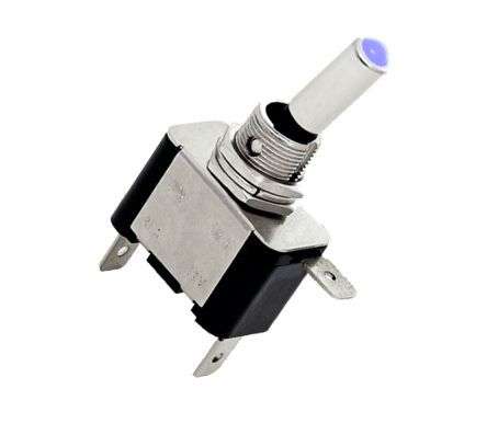 TOGGLE SWITCH SPST ILUMINATED BL 12V LED 20A ASW-07D-BL