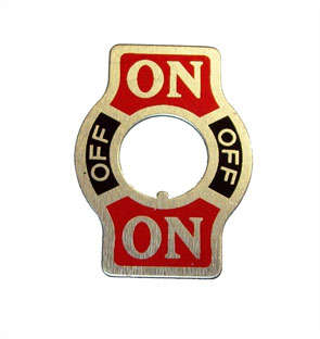M12 ALUMINIUM LEGEND PLATE ON-OFF-ON 190710