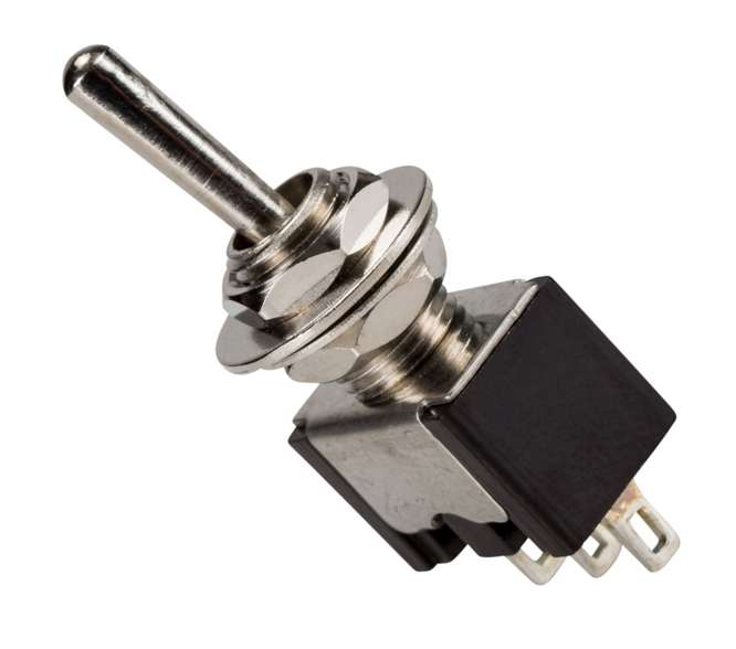 MINI TOGGLE SWITCH SPDT ON-ON 3A 250V P/M SOL B069B