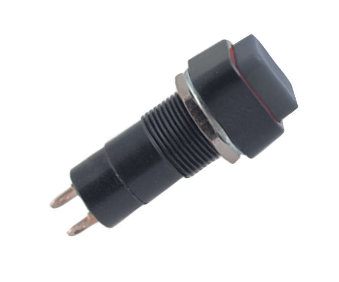 SQR PUSH BUTTON SWITCH N.C SPST 3A 125V 15x15mm M12 HOLE B160C-BLACK